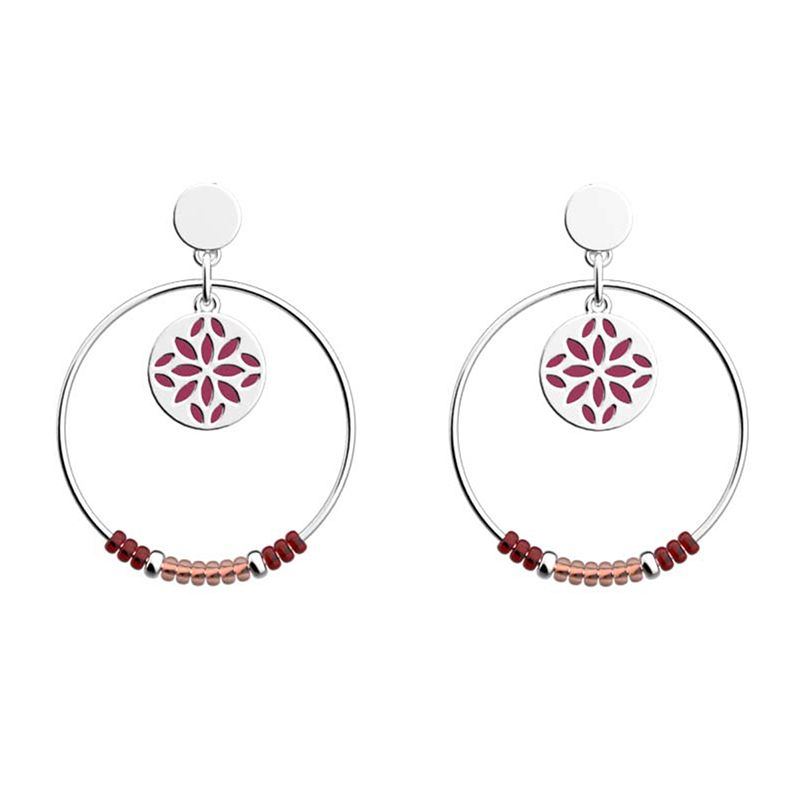 Boucles d'oreilles pendantes femme les cadettes lotus iconic laiton argenté - boucles-d-oreilles-femme - edora