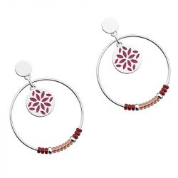 Boucles d'oreilles pendantes femme les cadettes lotus iconic laiton argenté - boucles-d-oreilles-femme - edora - 1