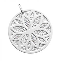 Pendentif femme les cadettes nÉnuphar laiton argenté - pendentifs - edora - 1