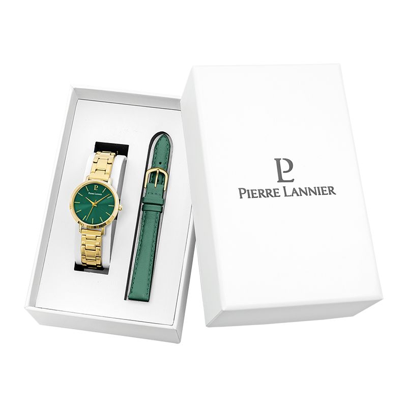 Coffret montre femme pierre lannier multiples acier doré et bracelet femme zag acier doré - analogiques - edora