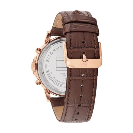 Montre chronographe homme tommy hilfiger stewart cuir brun – chronographes