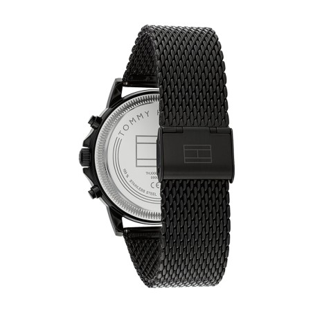Montre chronographe homme tommy hilfiger stewart acier milanais noir – chronographes