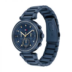 Montre chronographe femme tommy hilfiger emily acier bleu - chronographes - edora - 1