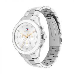 Montre chronographe femme tommy hilfiger mellie acier argenté - chronographes - edora - 1
