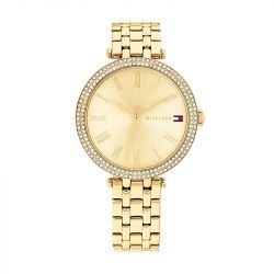 Montre femme tommy hilfiger natalie or acier doré - analogiques - edora - 0
