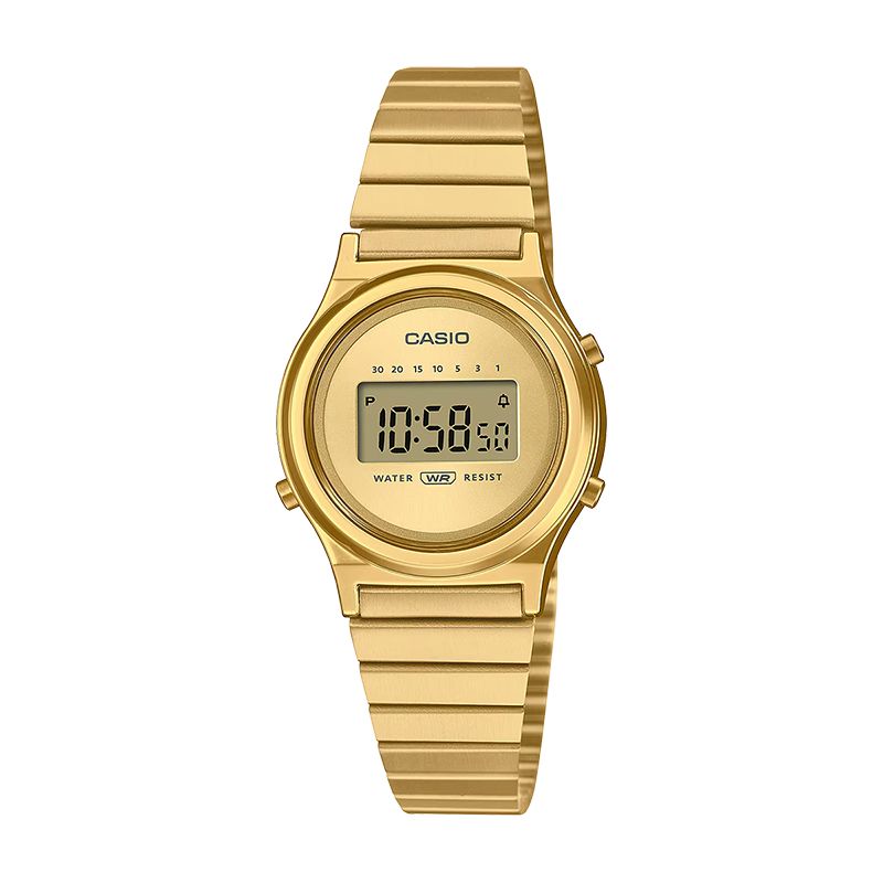 Montre digitale femme casio collection mini acier doré - digitales - edora