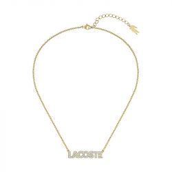 Collier femme 41cm lacoste script acier doré - plus-de-colliers-femmes - edora - 1