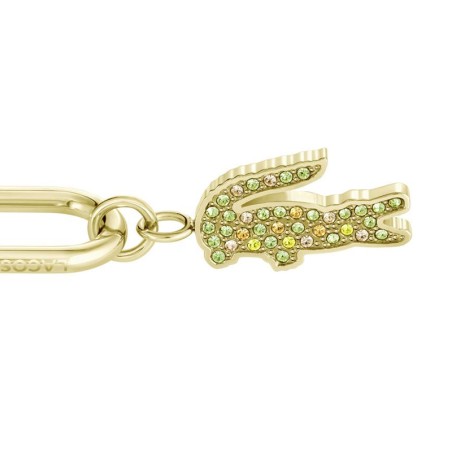 Boucles d'oreilles femme pendantes lacoste crocodile acier doré – pendantes