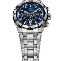 Montre chronographe homme festina chrono bike bleu acier argenté - accueil - edora - 2