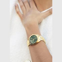 Montre femme festina boyfriend vert acier doré - analogiques - edora - 1