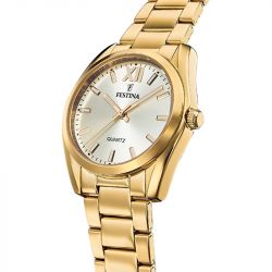 Montre femme festina boyfriend champagne acier doré - analogiques - edora - 2