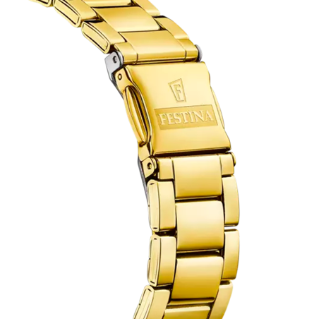 Montre femme festina boyfriend champagne acier doré – analogiques