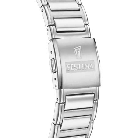 Montre chronographe homme festina on the square bleu acier argenté – montres chic