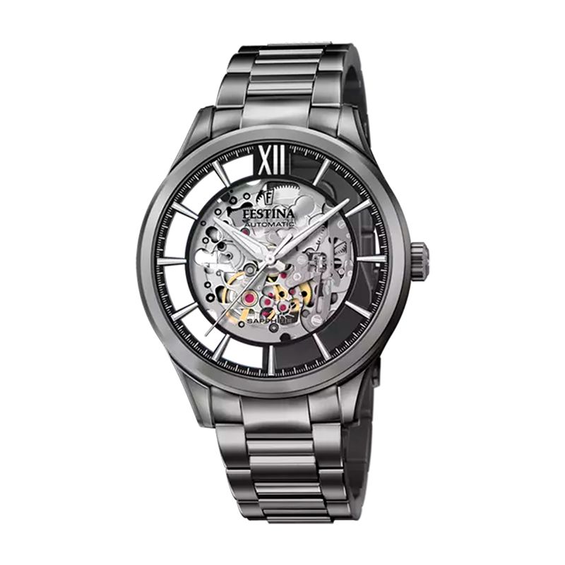 Montre automatique homme festina automatic acier noir - automatiques - edora