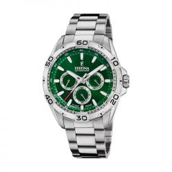 Montre homme festina multifunction collection vert acier argenté - accueil - edora - 0