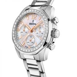 Montre chronographe femme festina boyfriend ivory acier argenté - chronographes - edora - 2