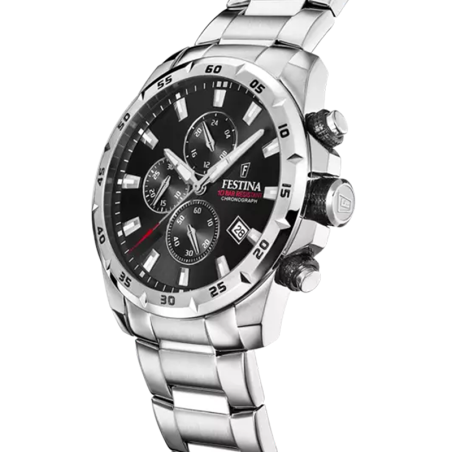 Montre chronographe homme festina timeless chronograph acier argenté – montres de sport homme