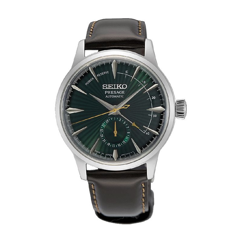 Montre automatique homme seiko presage vert cuir brun - automatiques - edora