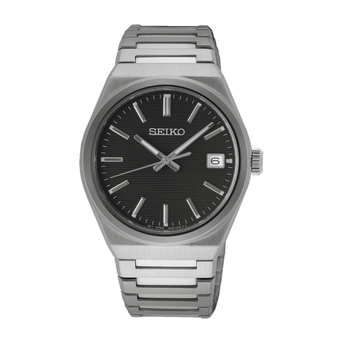 Montre Homme SEIKO CLASSIQUE NOIR Acier Argenté