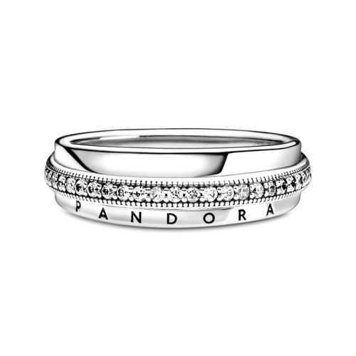 Bague Femme Taille 52 PANDORA PAVÉ ANNEAU TRIPLE Argent 925/1000