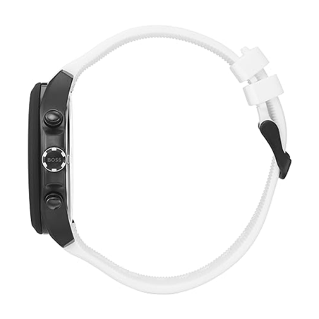 Montre chronographe homme boss velocity silicone blanc – chronographes