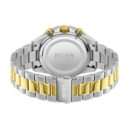 Montre chronographe homme boss admiral noir acier bicolore – chronographes