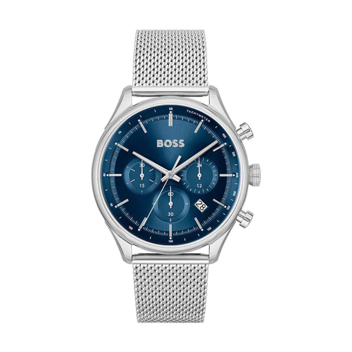 Montre Chronographe Homme BOSS GREGOR BLEU Acier Argenté