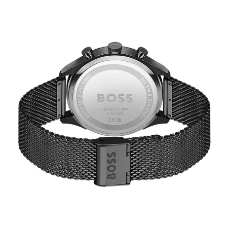 Montre chronographe homme boss gregor noir acier noir – chronographes