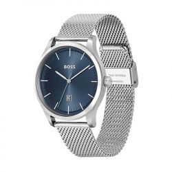 Montre homme boss reason bleu acier argenté - analogiques - edora - 1