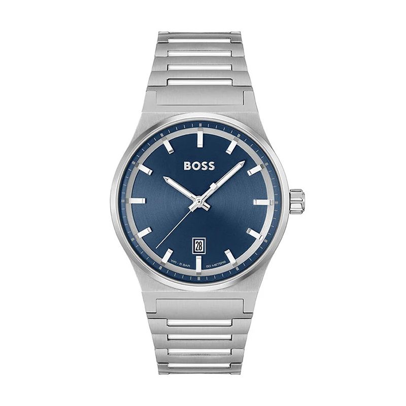 Montre homme boss candor bleu acier argenté - analogiques - edora
