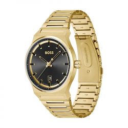 Montre homme boss candor noir acier doré - analogiques - edora - 1