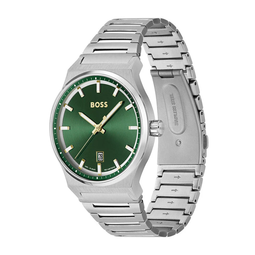 Montre Homme BOSS CANDOR VERT Acier Argenté