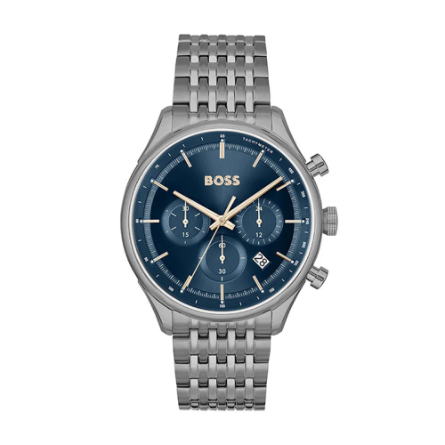 Montre Chronographe Homme BOSS GREGOR BLEU Acier Gris