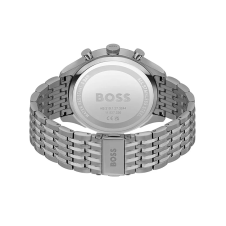 Montre chronographe homme boss gregor bleu acier gris – chronographes