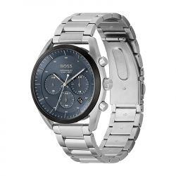 Montre chronographe homme boss top bleu acier argenté - chronographes - edora - 1