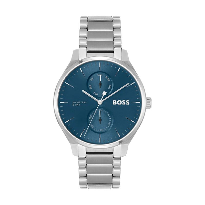 Montre homme boss tyler bleu acier argenté - analogiques - edora