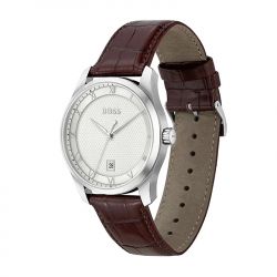 Montre homme boss principle cuir brun - analogiques - edora - 1