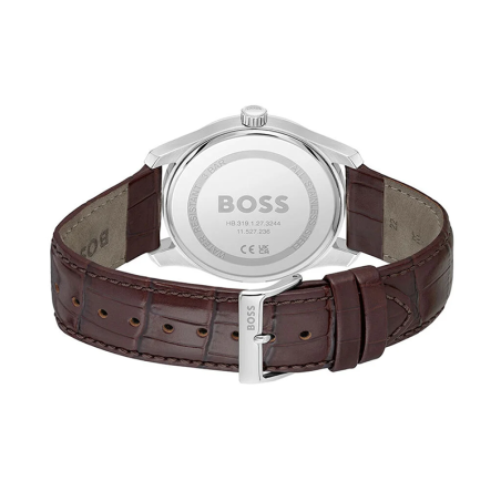 Montre homme boss principle cuir brun – analogiques