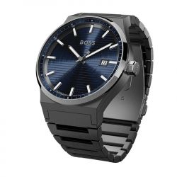 Montre automatique homme boss candor bleu acier noir - automatiques - edora - 1