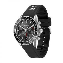 Montre chronographe homme boss runner silicone noir - chronographes - edora - 1