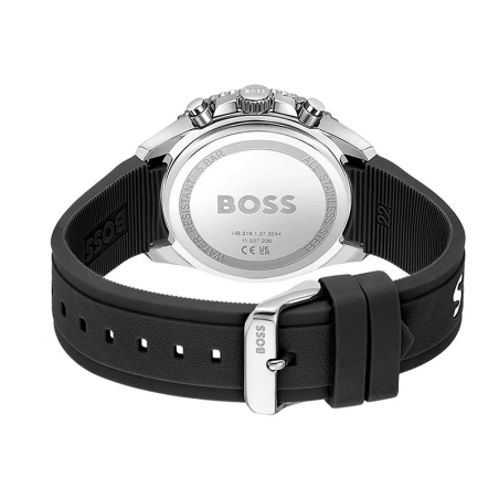 Montre chronographe homme boss runner silicone noir – chronographes
