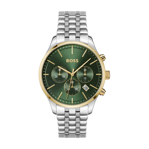 Montre Chronographe Homme BOSS AVERY VERT Acier Argenté