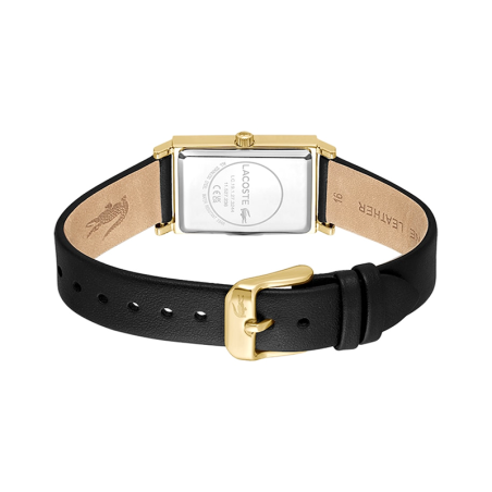 Montre femme lacoste catherine or cuir noir – analogiques
