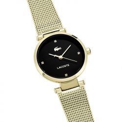 Montre femme lacoste orba noir acier doré - analogiques - edora - 1