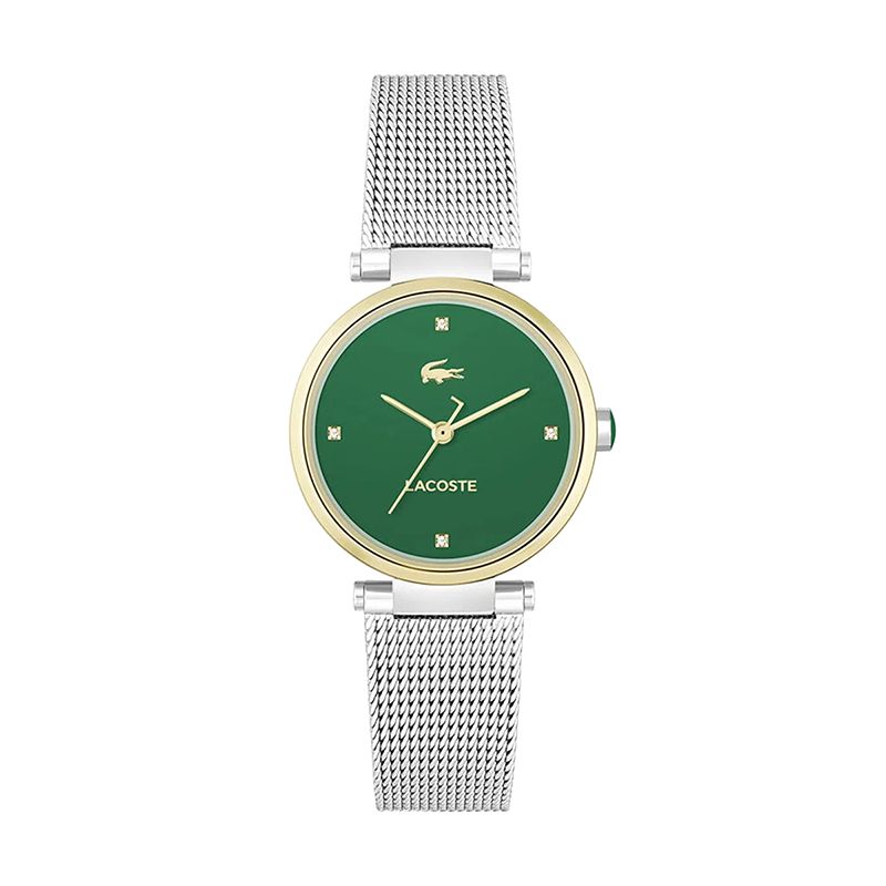 Montre femme lacoste orba vert acier argenté - analogiques - edora