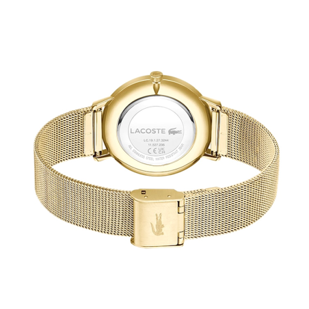 Montre femme lacoste crocorigin vert acier doré – analogiques