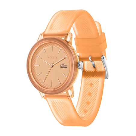 Montre femme lacoste 12.12 orange silicone orange – analogiques