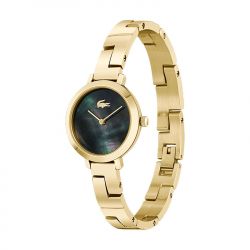 Montre femme lacoste tivoli noir acier doré - analogiques - edora - 1