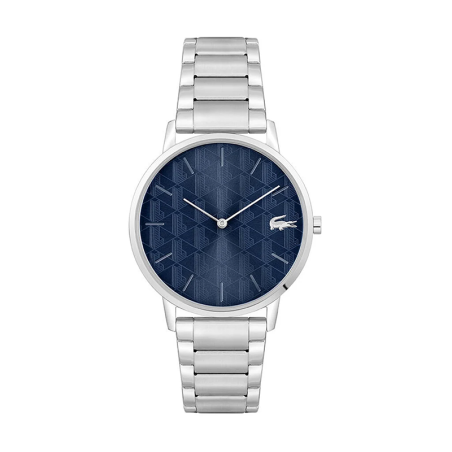 Montre homme lacoste crocorigin bleu acier argenté – analogiques