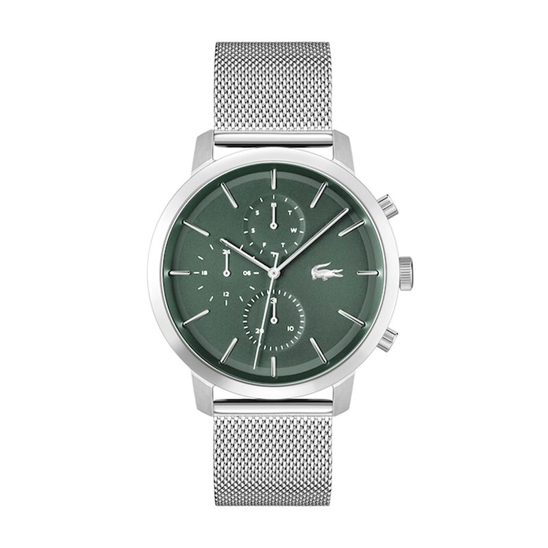 Montre chronographe homme lacoste replay vert acier argenté - chronographes - edora